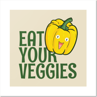 Eat Your Veggies - Yellow Bell Pepper Posters and Art